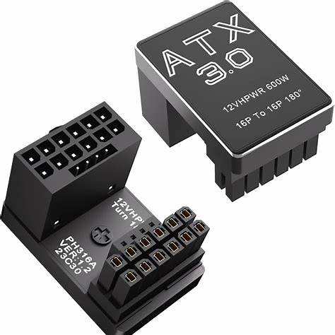 ATX 3.0 PCIe 5.0 600W 12VHPWR 16 Pin 180 Degree Angled Adapter 